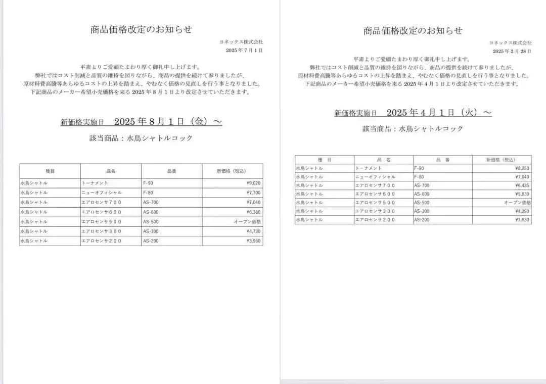 Analysis of the reasons for the price increase of badminton_Many types of badminton are now at the "lowest price in the past 365 days"_Yonex badminton price increase